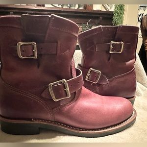 Chippewa Women’s Raynard Cordovan Moto Boots Leather Made in the USA Size 9.5
